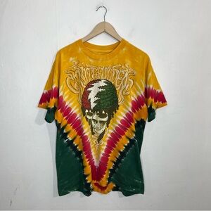 Vintage 2003 Grateful Dead Rasta Reggae Skeleton Tie Dye Liquid Blue Size XL
